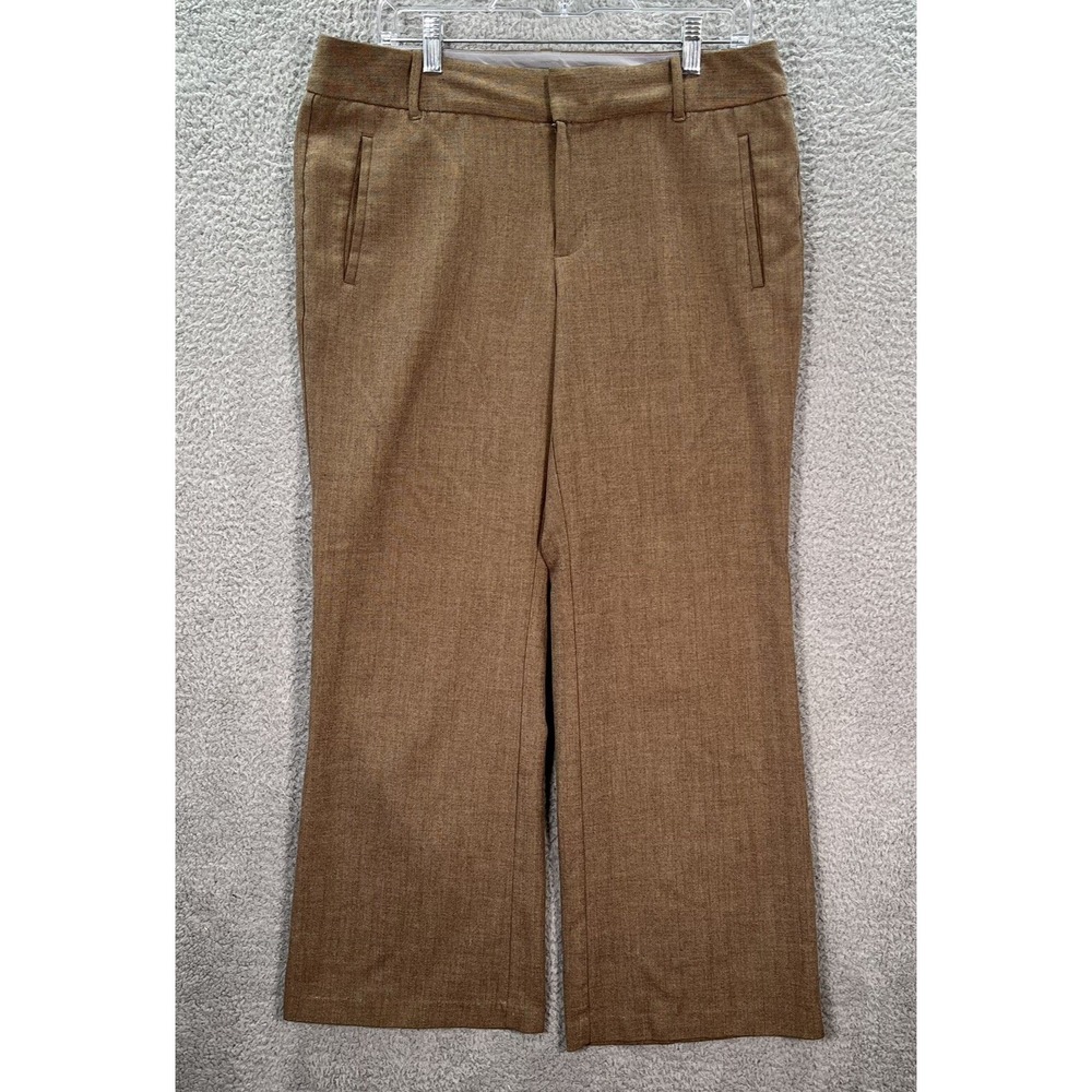 Dockers Pants Womens 10 Medium Brown Mid Rise Wide Flared Leg Preppy Careerwear